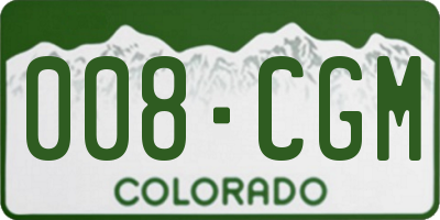CO license plate 008CGM