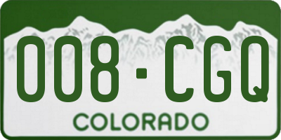 CO license plate 008CGQ