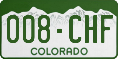 CO license plate 008CHF