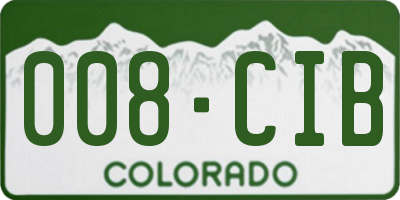 CO license plate 008CIB