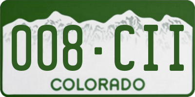 CO license plate 008CII