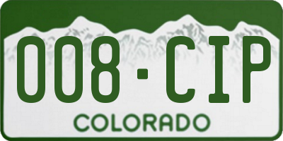 CO license plate 008CIP