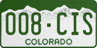 CO license plate 008CIS
