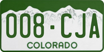 CO license plate 008CJA