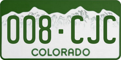 CO license plate 008CJC