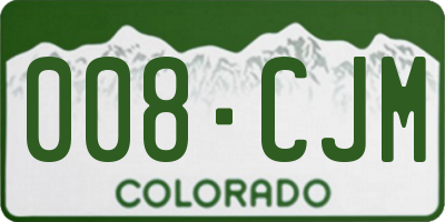 CO license plate 008CJM