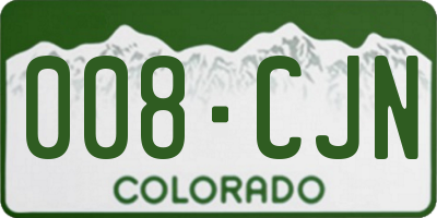 CO license plate 008CJN