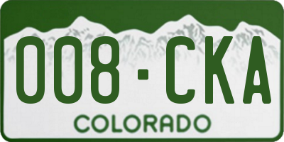 CO license plate 008CKA