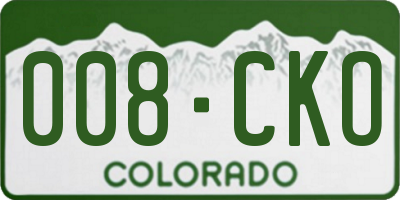 CO license plate 008CKO