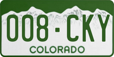 CO license plate 008CKY