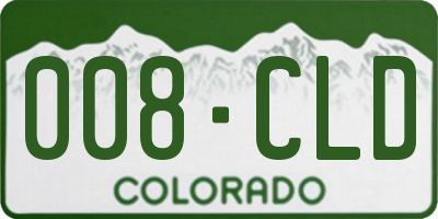 CO license plate 008CLD