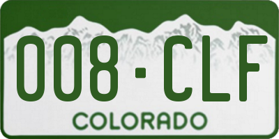 CO license plate 008CLF