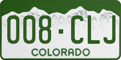 CO license plate 008CLJ
