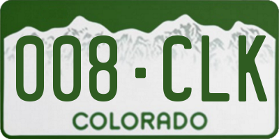 CO license plate 008CLK