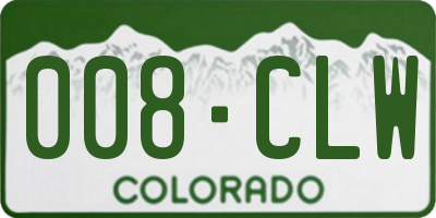CO license plate 008CLW