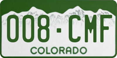 CO license plate 008CMF