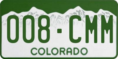 CO license plate 008CMM