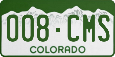 CO license plate 008CMS