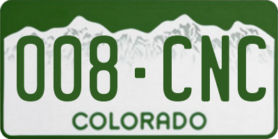 CO license plate 008CNC