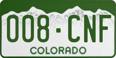 CO license plate 008CNF