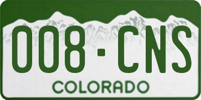 CO license plate 008CNS