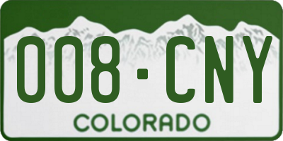 CO license plate 008CNY