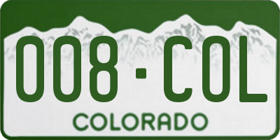 CO license plate 008COL