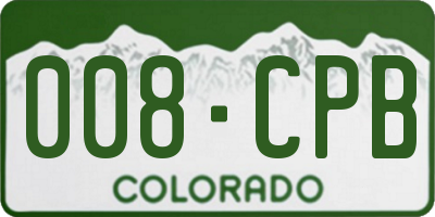 CO license plate 008CPB