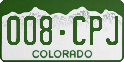CO license plate 008CPJ