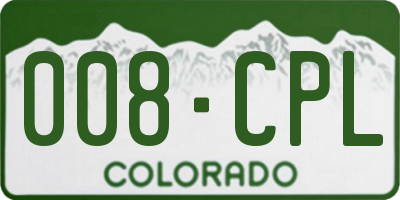 CO license plate 008CPL