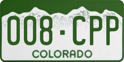 CO license plate 008CPP