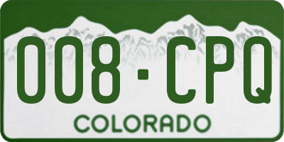 CO license plate 008CPQ