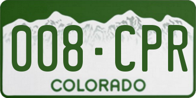 CO license plate 008CPR