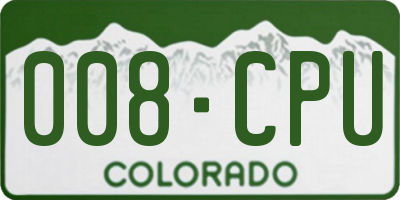 CO license plate 008CPU