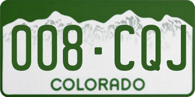 CO license plate 008CQJ