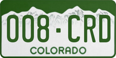 CO license plate 008CRD