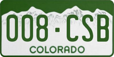 CO license plate 008CSB
