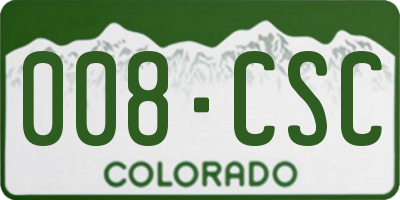 CO license plate 008CSC