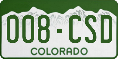 CO license plate 008CSD