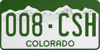 CO license plate 008CSH