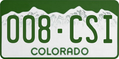 CO license plate 008CSI