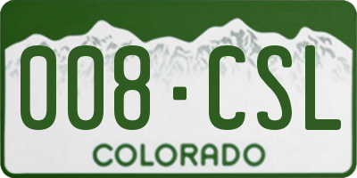CO license plate 008CSL