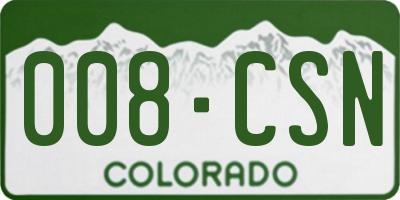 CO license plate 008CSN
