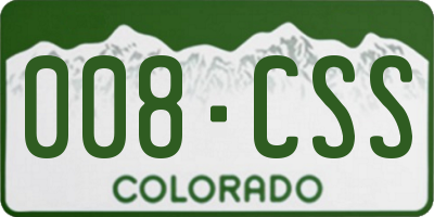 CO license plate 008CSS