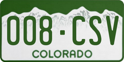 CO license plate 008CSV