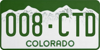 CO license plate 008CTD