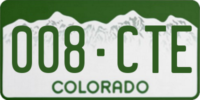 CO license plate 008CTE