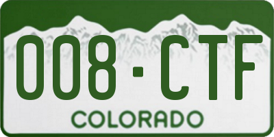 CO license plate 008CTF