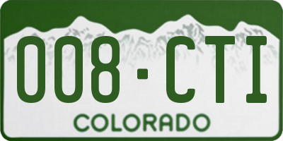 CO license plate 008CTI