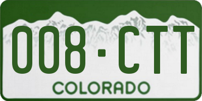 CO license plate 008CTT